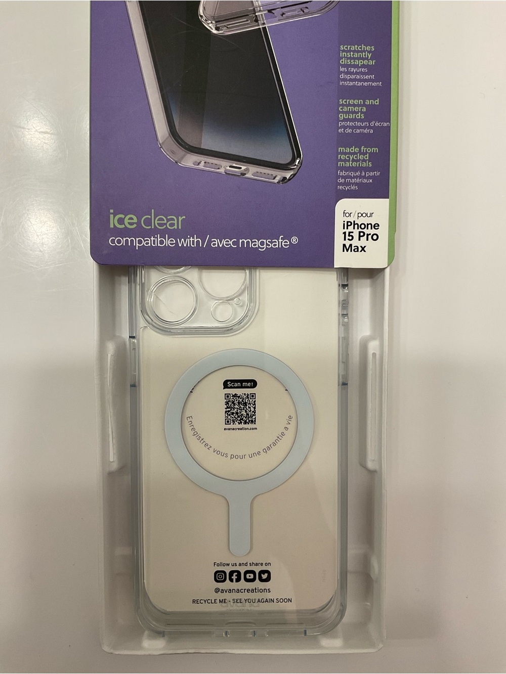 NIB Avana Creation Ice Clear MagSafe Compatible Case for iPhone 15 Pro Max - Picture 4 of 4